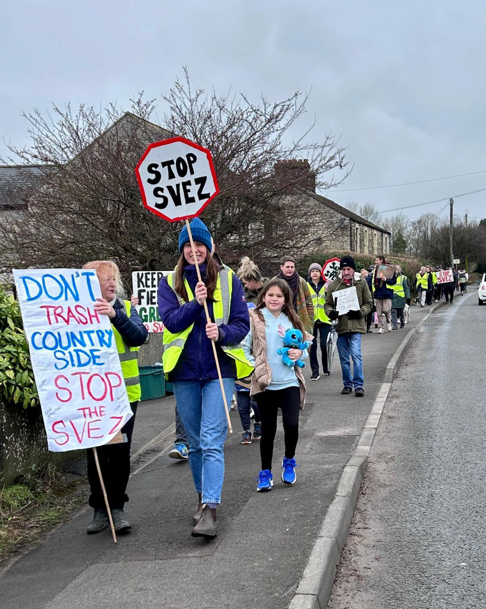 Locals protest against the SVEZ, image Angharad Barber Locals protest against the SVEZ, image Angharad Barber
