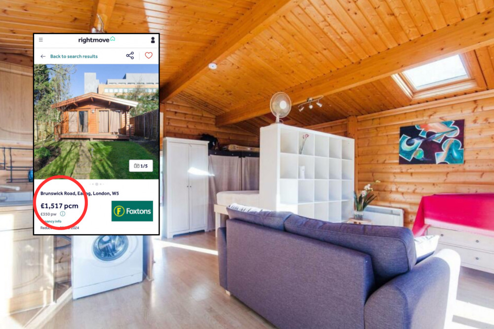 Property websites had a listing for someone's shed for rent in Ealing (credit: Foxtons).
