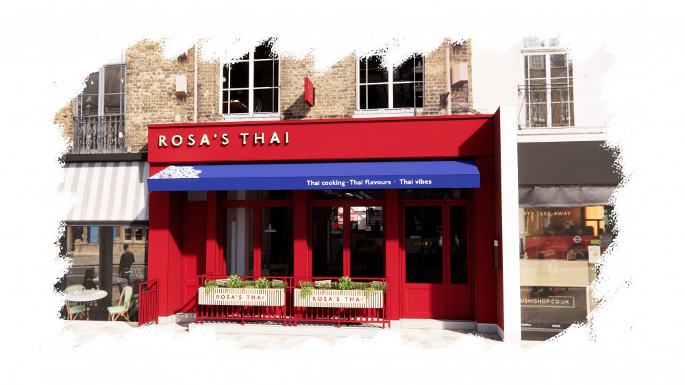 The render of the exterior of Richmond's Rosa's Thai. (Photo Credit: Rosa's Thai).