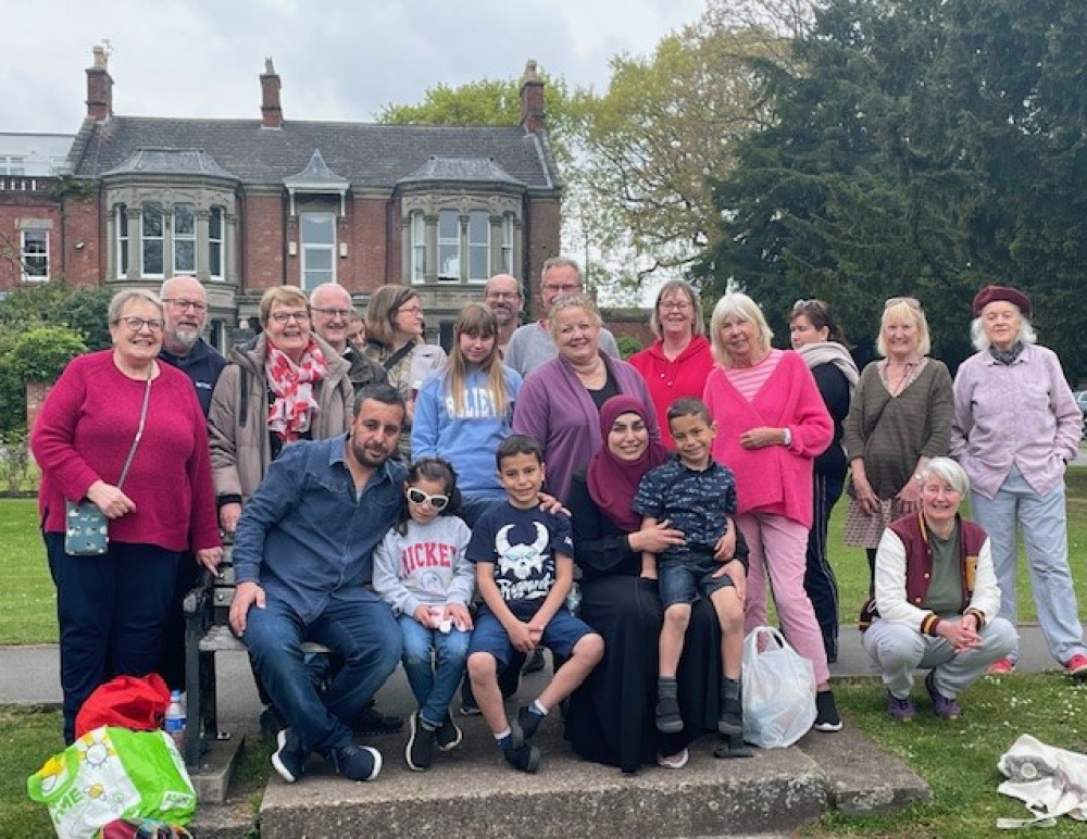 The Syrian family who have spent just over two years living in Alsager with volunteers of the project. (Photo: Catherine Smith)