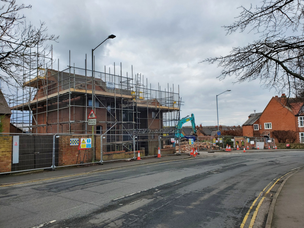 Demolition works well underway on Priory Mews (image by Geoff Ousbey)