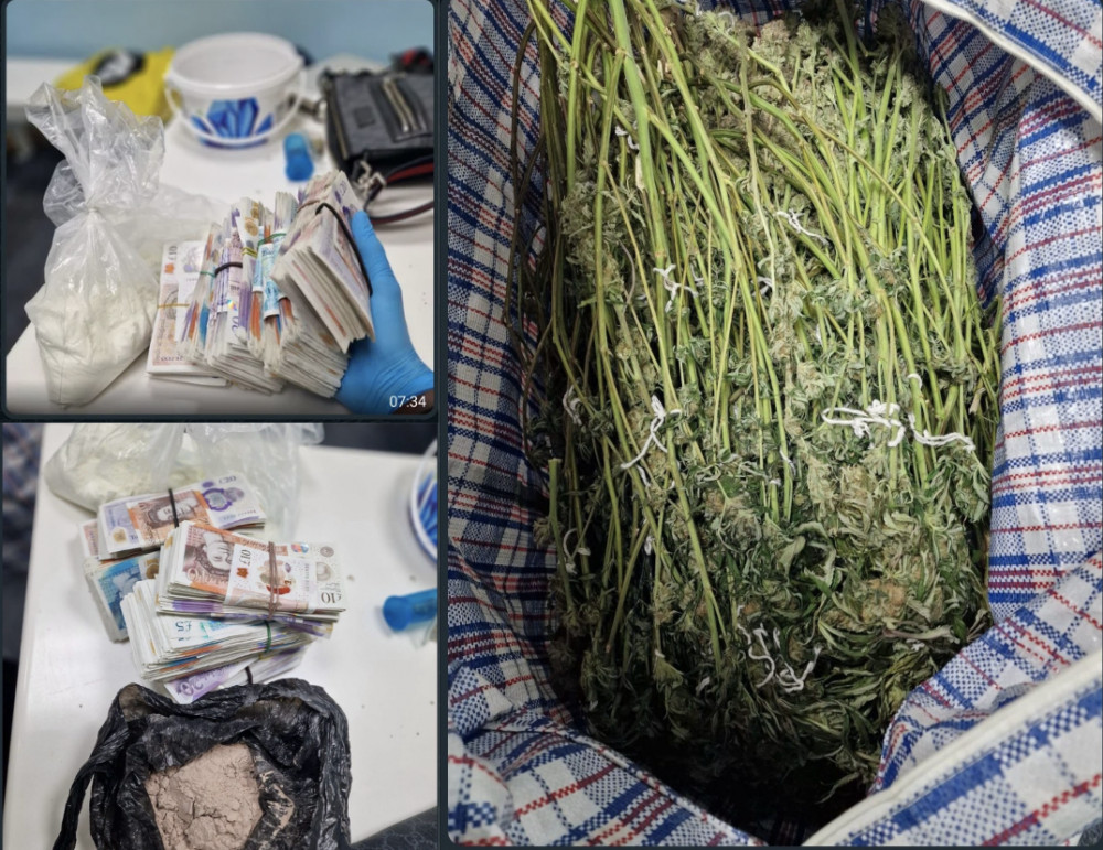 £200,000 of cash and drugs seized in Richmond raid. (Photo Credit: Ham and Richmond MPS).