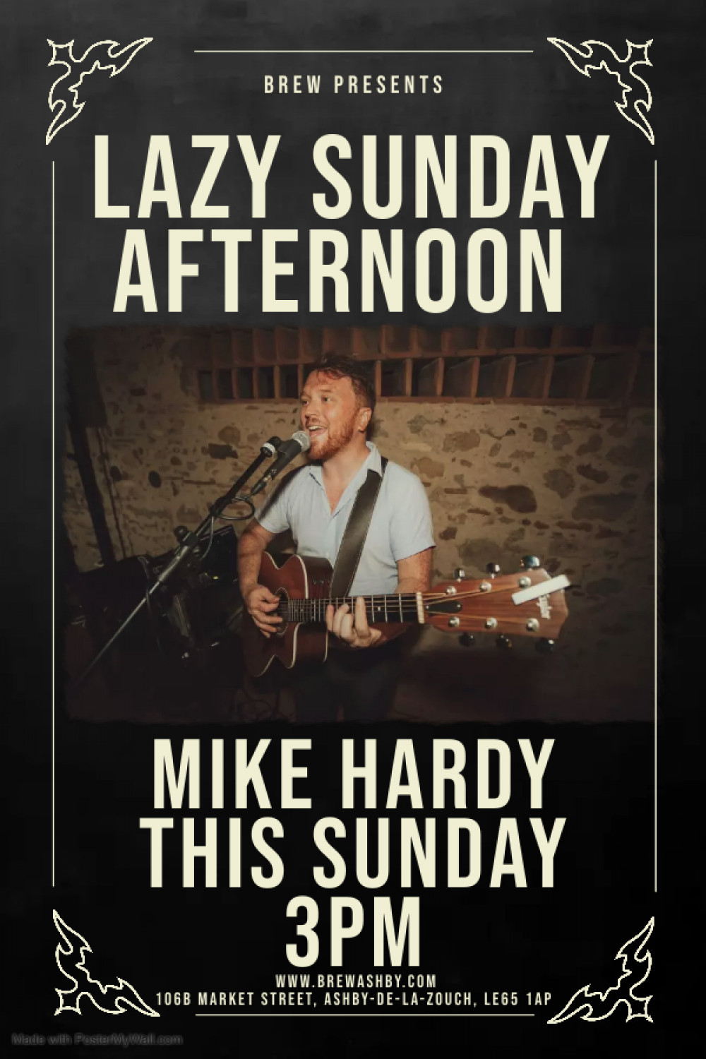 Lazy Sunday Afternoon Acoustic Session with Mike Hardy at Brew, 106B Market Street, Ashby-de-la-Zouch