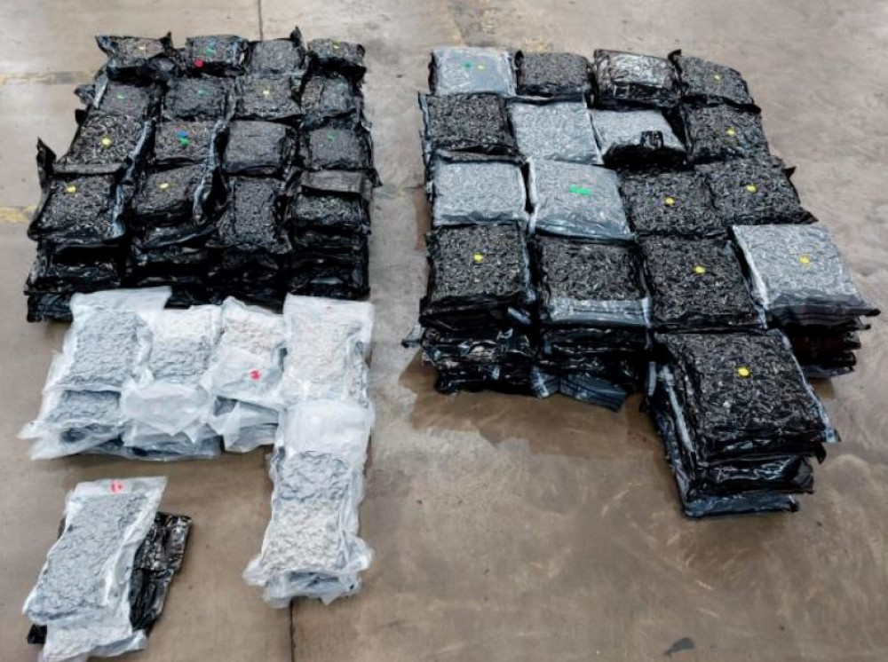 Border Force officers seized cannabis with a street value of £3.9million at Stansted Airport (credit: Met Police).