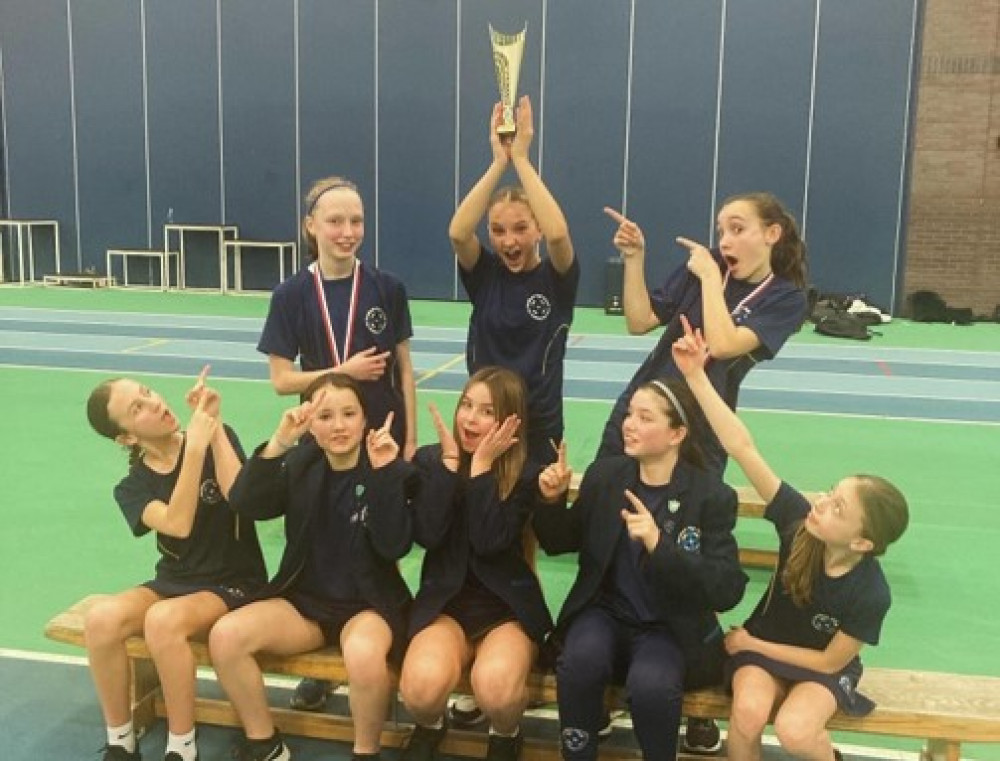 Jubilant athletes from Sandbach High School and Sixth Form College with their impressive win. (Photo: Sandbach High School & Sixth Form College)