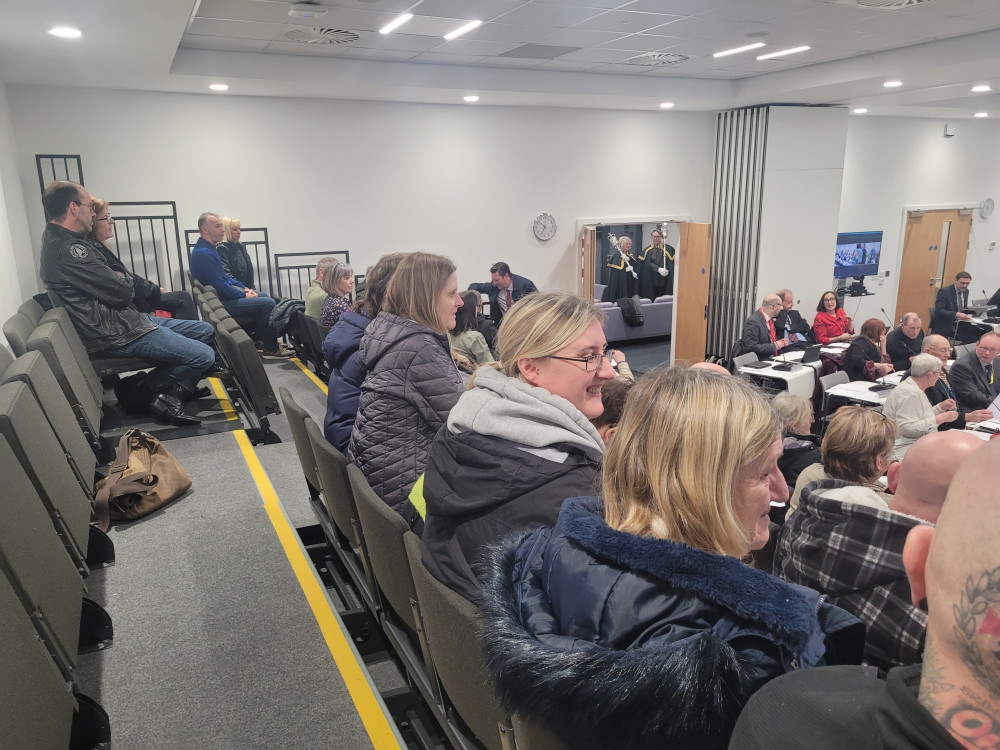 Members of the public filled the public seating area at Newcastle Borough Council (LDRS).