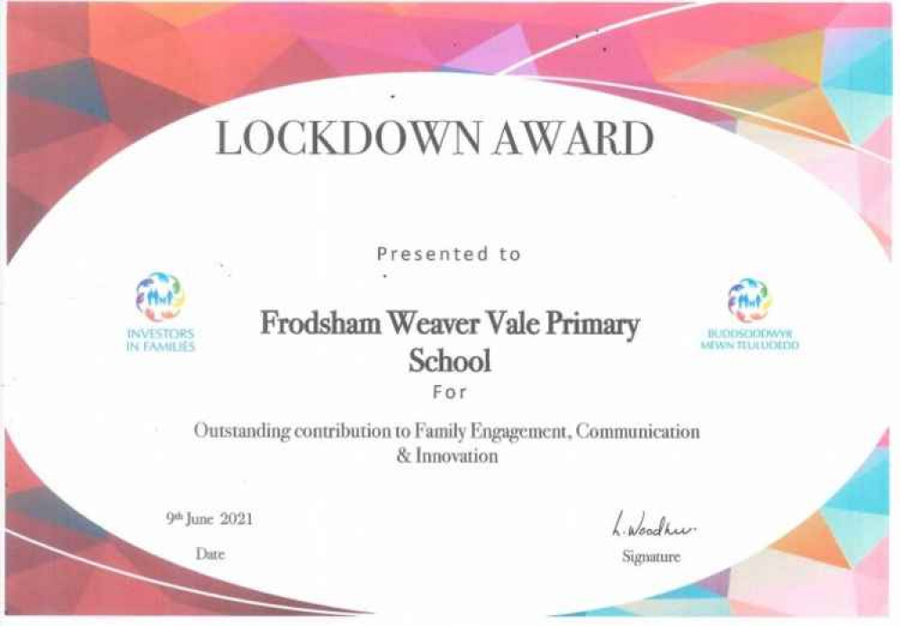 Weaver Vale's lockdown award Weaver Vale's lockdown award
