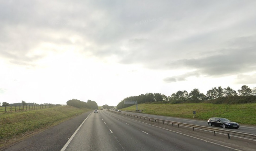 A section of the M40 was closed for five hours following the incident (image via google.maps)