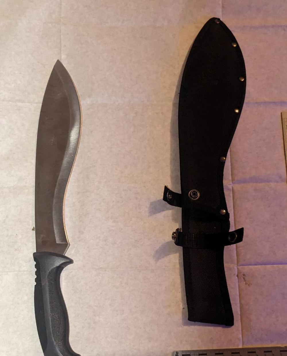 Bedfordshire Police’s guns and gangs squad seize cocaine and zombie knives (pictured) during early morning Luton raid 