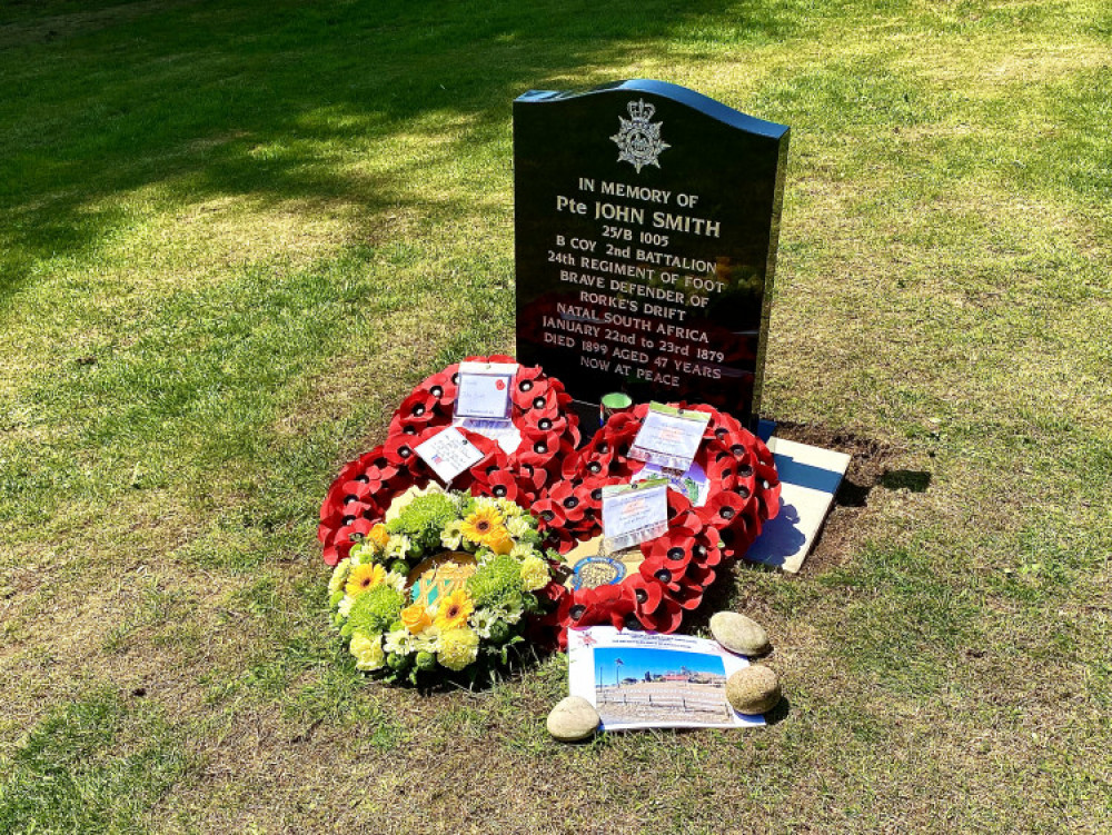 Pte John Smith's gravestone at Ashby Cemetery. All photos: Ashby Nub News