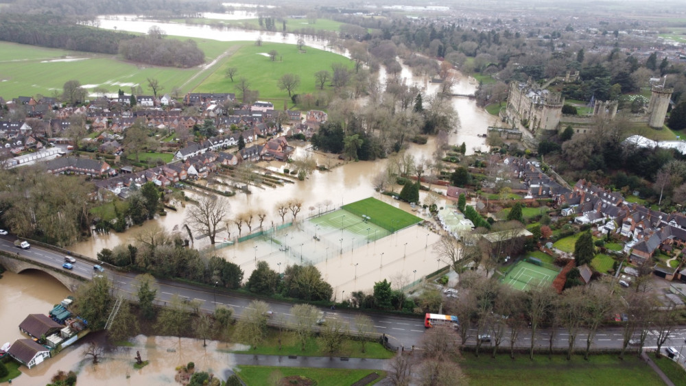 Flooding in Warwick in January 2024 (image by Warwick District Council)