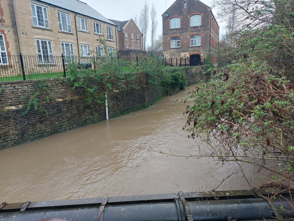 This was the Frome junction earlier in the day with levels on the rise, image Frome Nub News