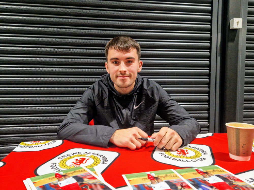 Luke Offord, 24, suffered significant ankle ligament damage in Crewe's 0-0 draw against Harrogate Town on Saturday 17 February (Ryan Parker).