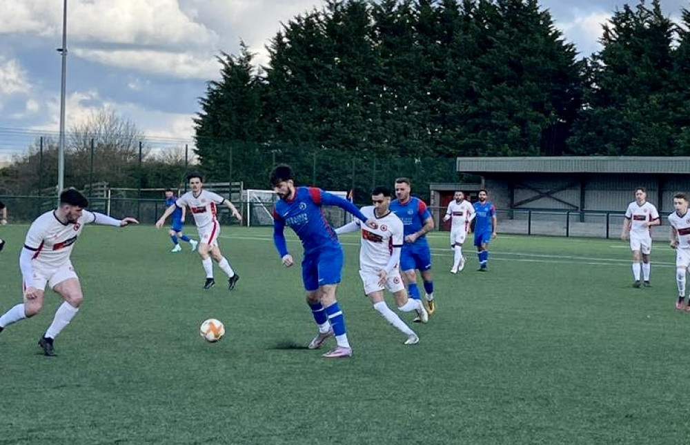 Action from Ashby Ivanhoe's win over Wisbech Town on Saturday. Photo: Josh Kay