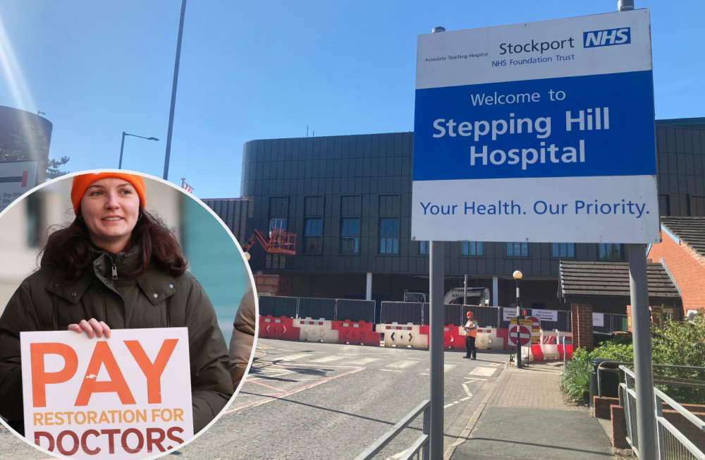 Industrial action by junior doctors will affect NHS organisations across the country, including Stockport NHS and Stepping Hill Hospital (Images - bottom left: SWNS / main: Alasdair Perry)