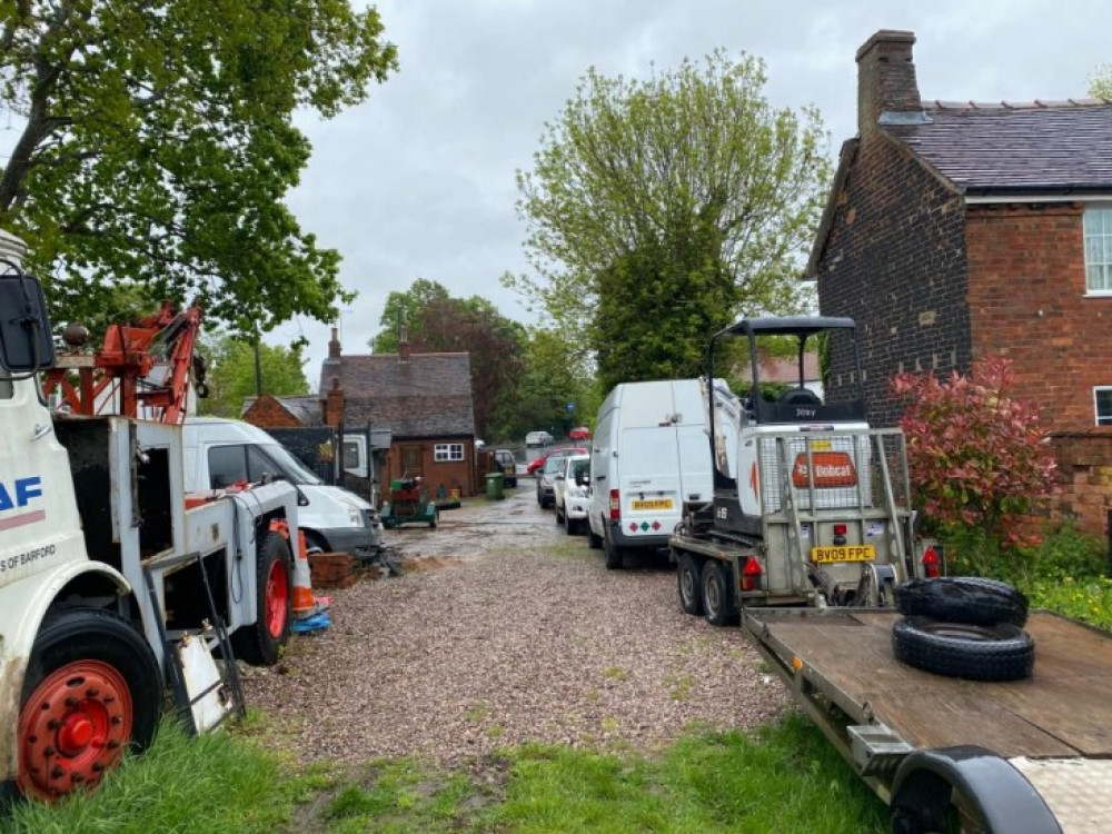 The piece of land off Warwick Road is currently used for storing vehicles (image via planning application)