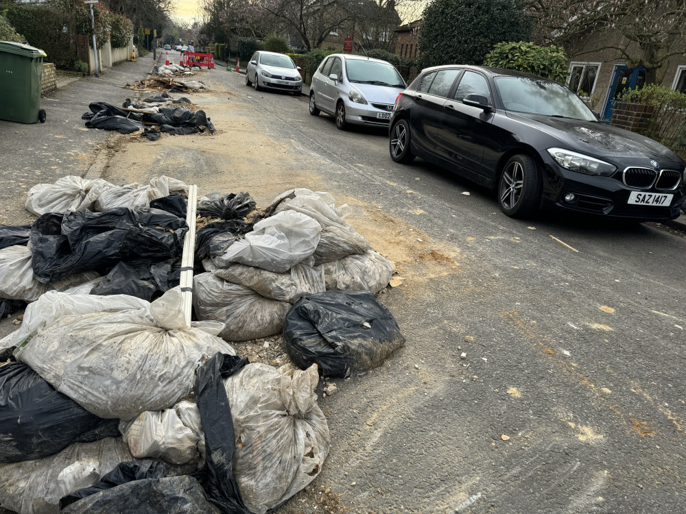 The fly-tipping incident took place along East Molesey's Vine Road (Photo: Chris Caulfield)