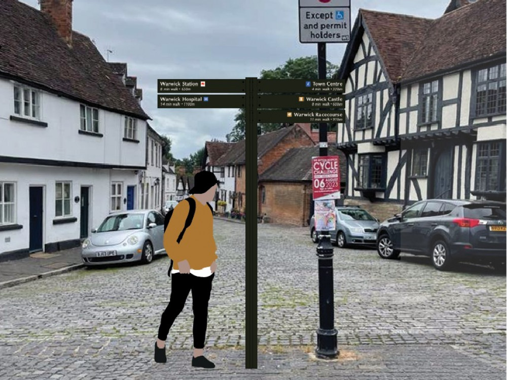 An example of one of the proposed new signs in Warwick (image via planning application)