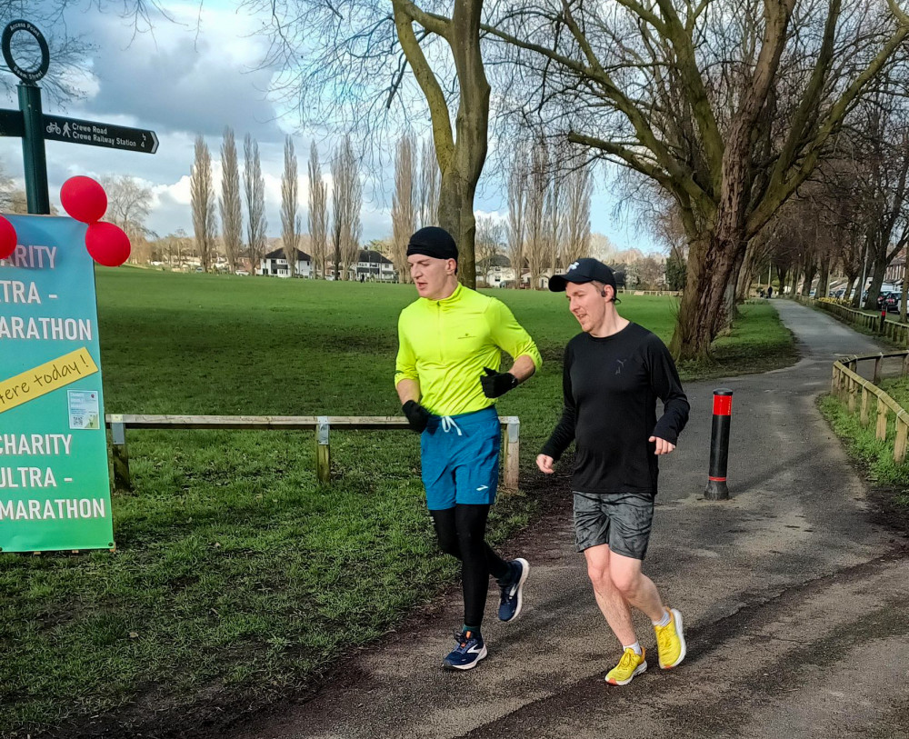 Charles Boughton, 27, from Nantwich, ran a double-marathon at Barony Park, in aid of Birmingham Children's Hospital on Saturday 24 February (Charles Boughton).