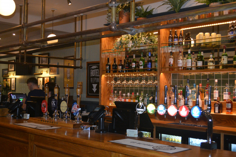 Ready to serve the thirsty of Frome, the new look bar in The George Frome Nub News