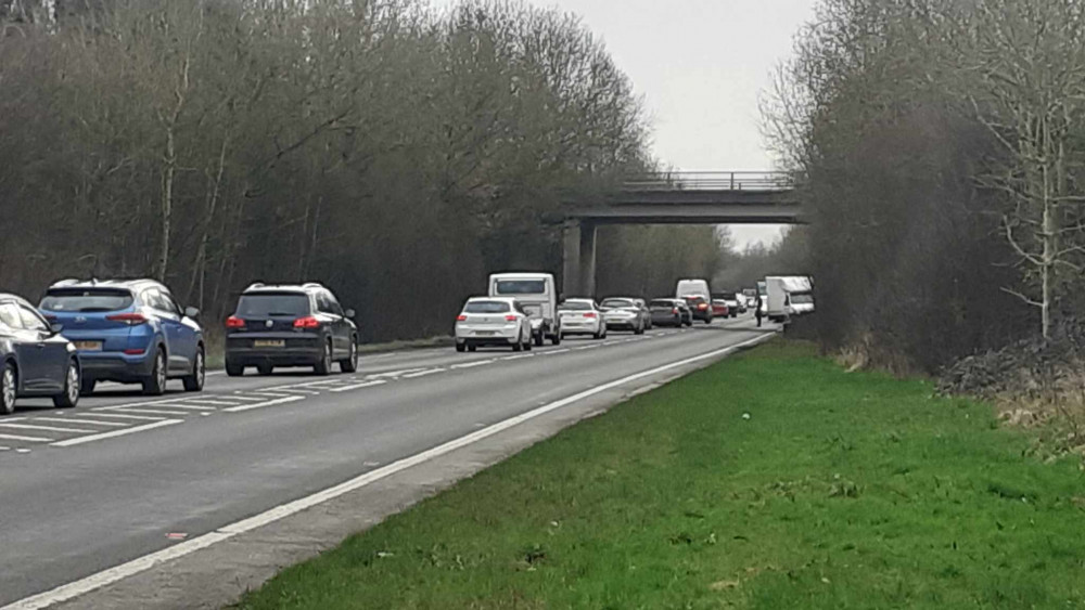 Queues of traffic formed in both directions after a van broke down. (Photo: Nub News) Queues of traffic formed in both directions after a van broke down. (Photo: Nub News)