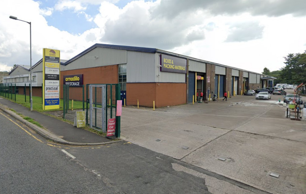 The former Armadillo Self-Storage site could be converted into ten commercial units and two drive-thru facilities (Image - Google Maps)