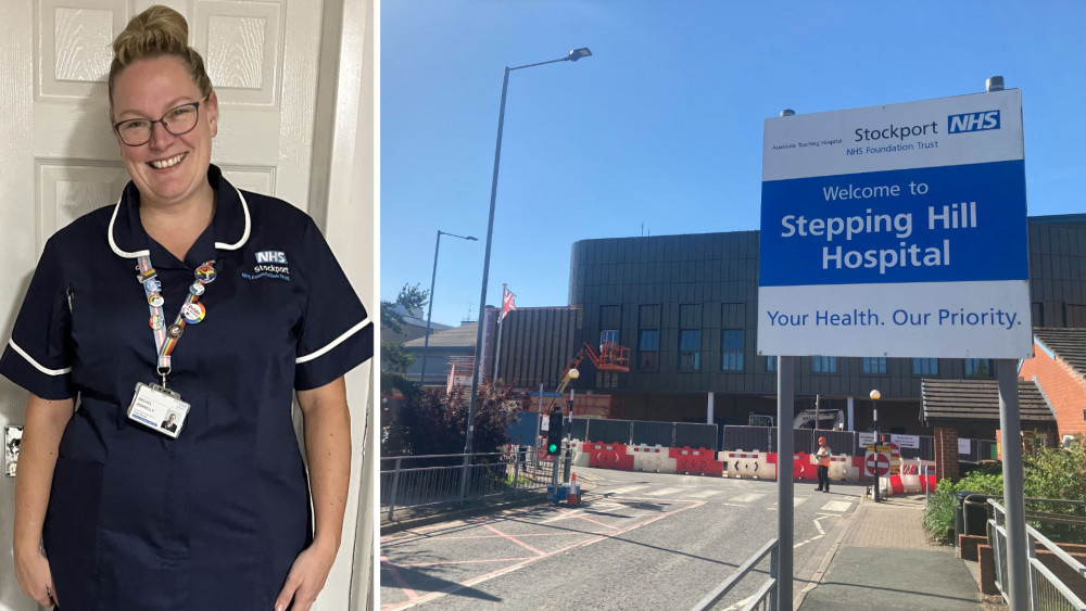 Rachel Donnelly, a school nurse based in Stockport, has been shortlisted for a national award (Images - left: Stockport NHSFT / right: Alasdair Perry)