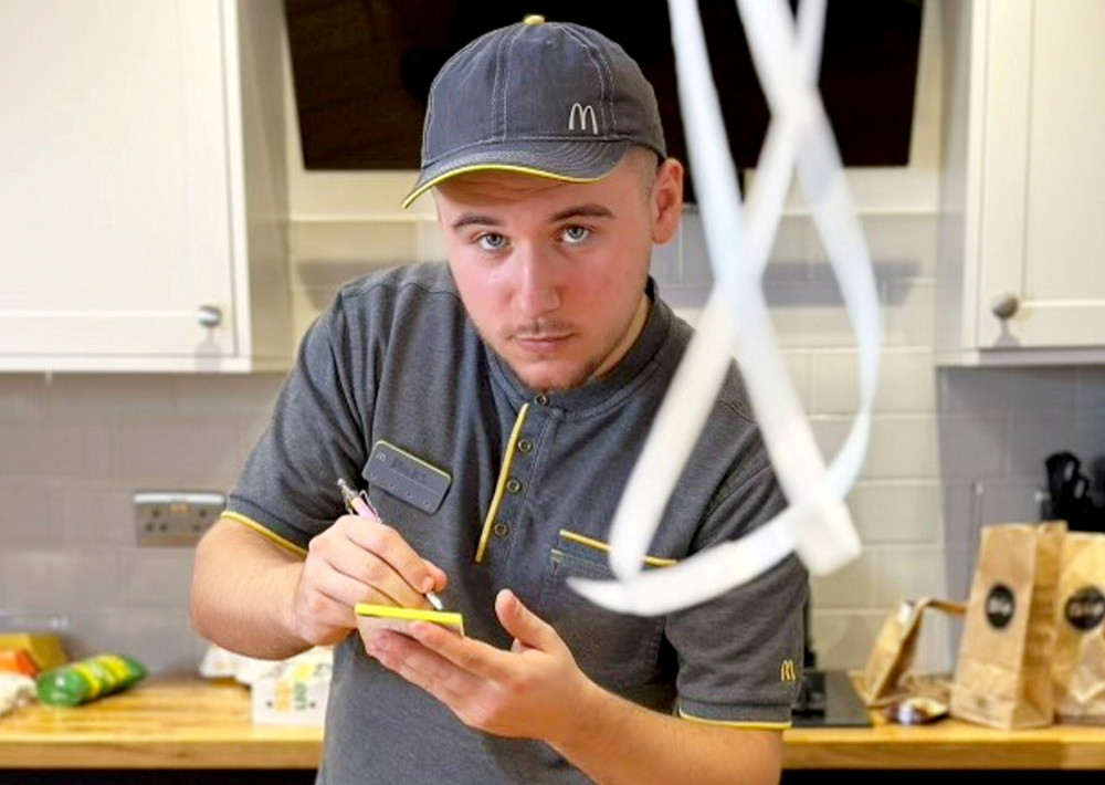 Maks Majewski, 20, spent five hours transforming his mum's kitchen into a McDonald's restaurant (Photo: Maks Majewski/Steve Chatterley)