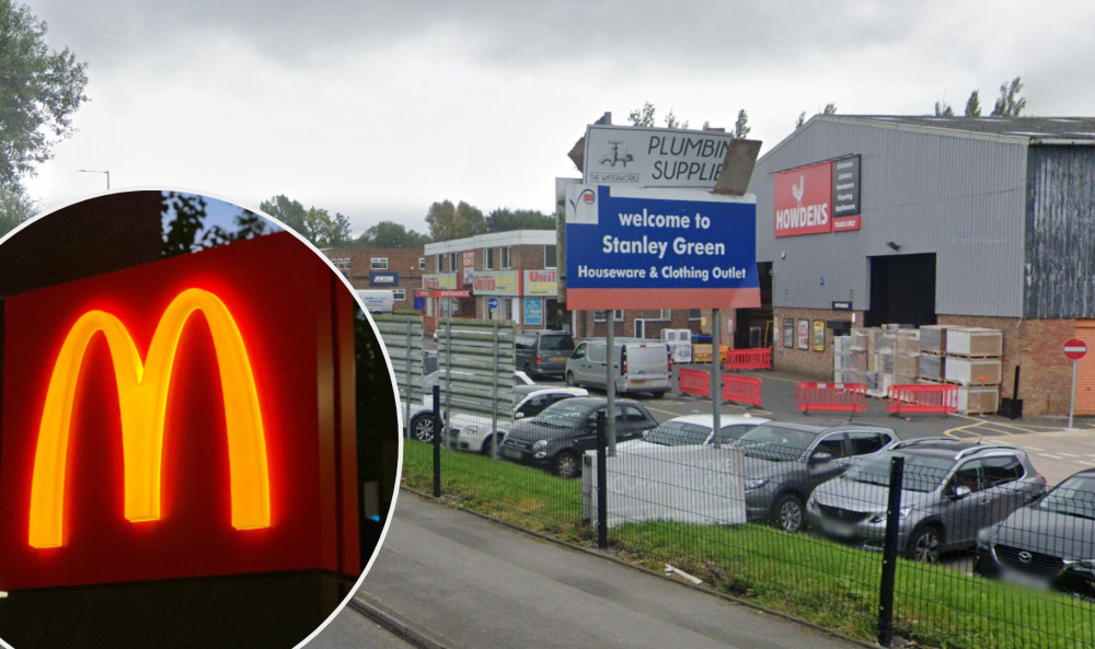 McDonalds has submitted plans for a new restaurant on land just to the north of Stanley Green Retail Park (Image - Unsplash / Google Maps)