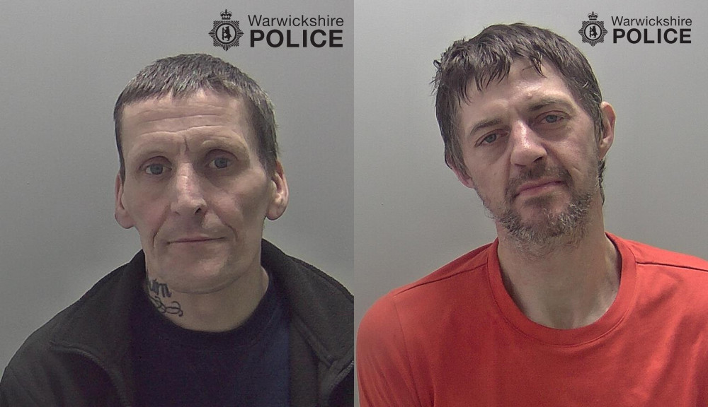 Dean Alton (left) and Craig Wright both pleaded guilty to multiple counts of theft at Coventry Magistrates Court (image via Warwickshire Police)