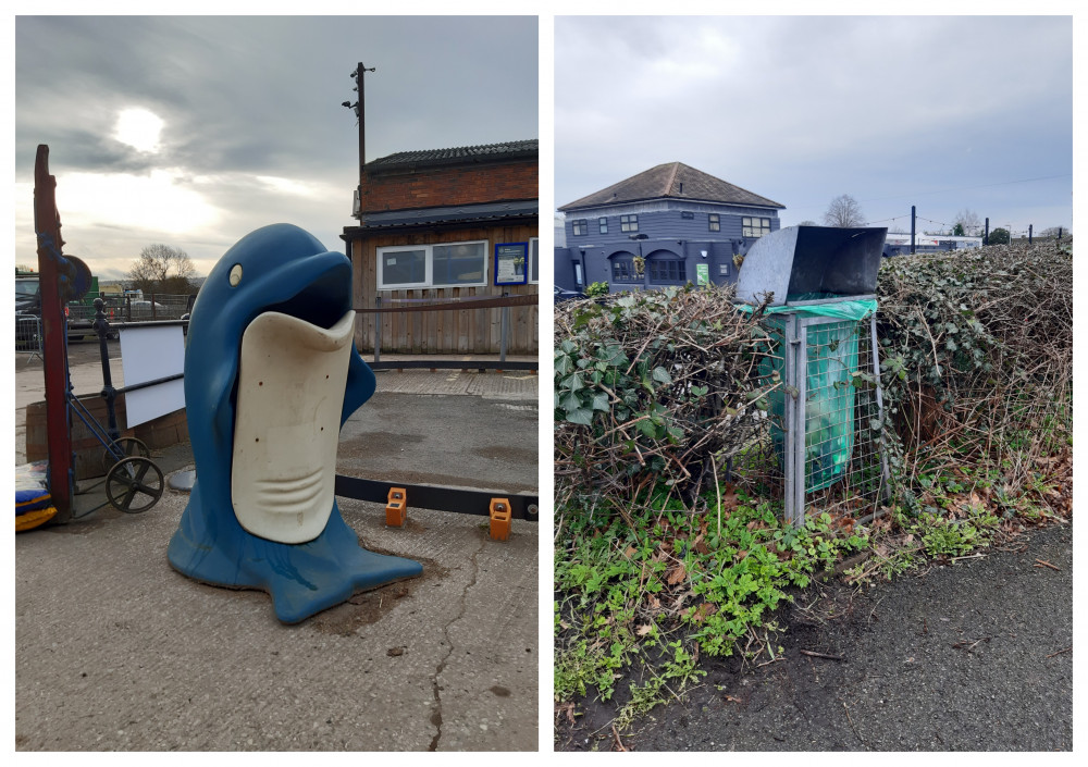 The Glebe Farm dolphin bin (left) scored 18. Meanwhile, bin number 61 (right) scored 22. Image credit: Andy Bailey. 