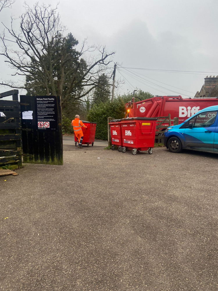 Bins were collected March 11, but what next. Image campaigners at the Bathampton site