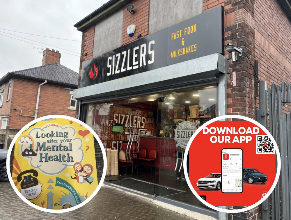 Sizzlers takeaway and Lucky Seven Taxis are working together to fund and deliver mental health awareness books to schools across Stoke-on-Trent (Nub News).