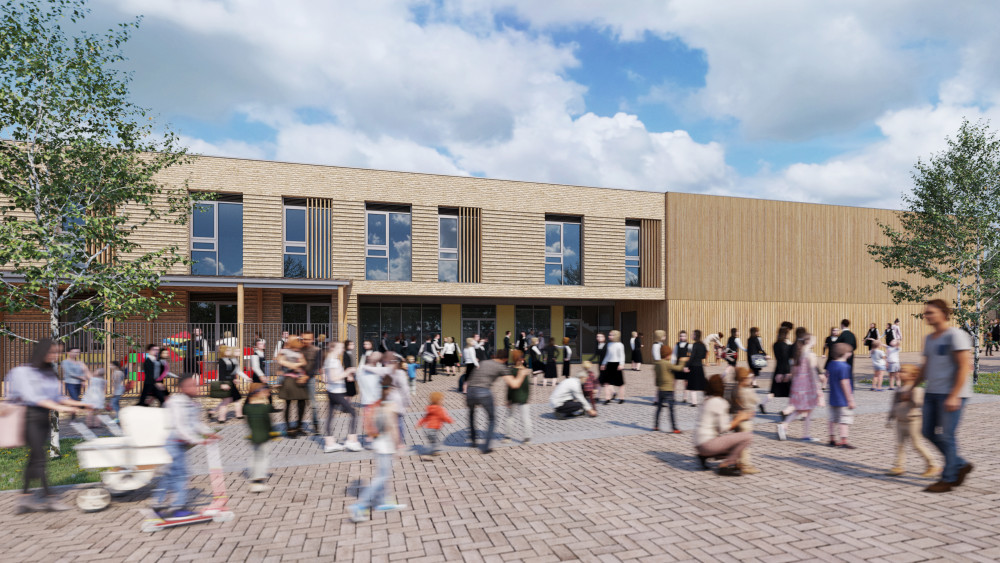 An artist's impression of the new Oakley School (image via Warwickshire County Council)