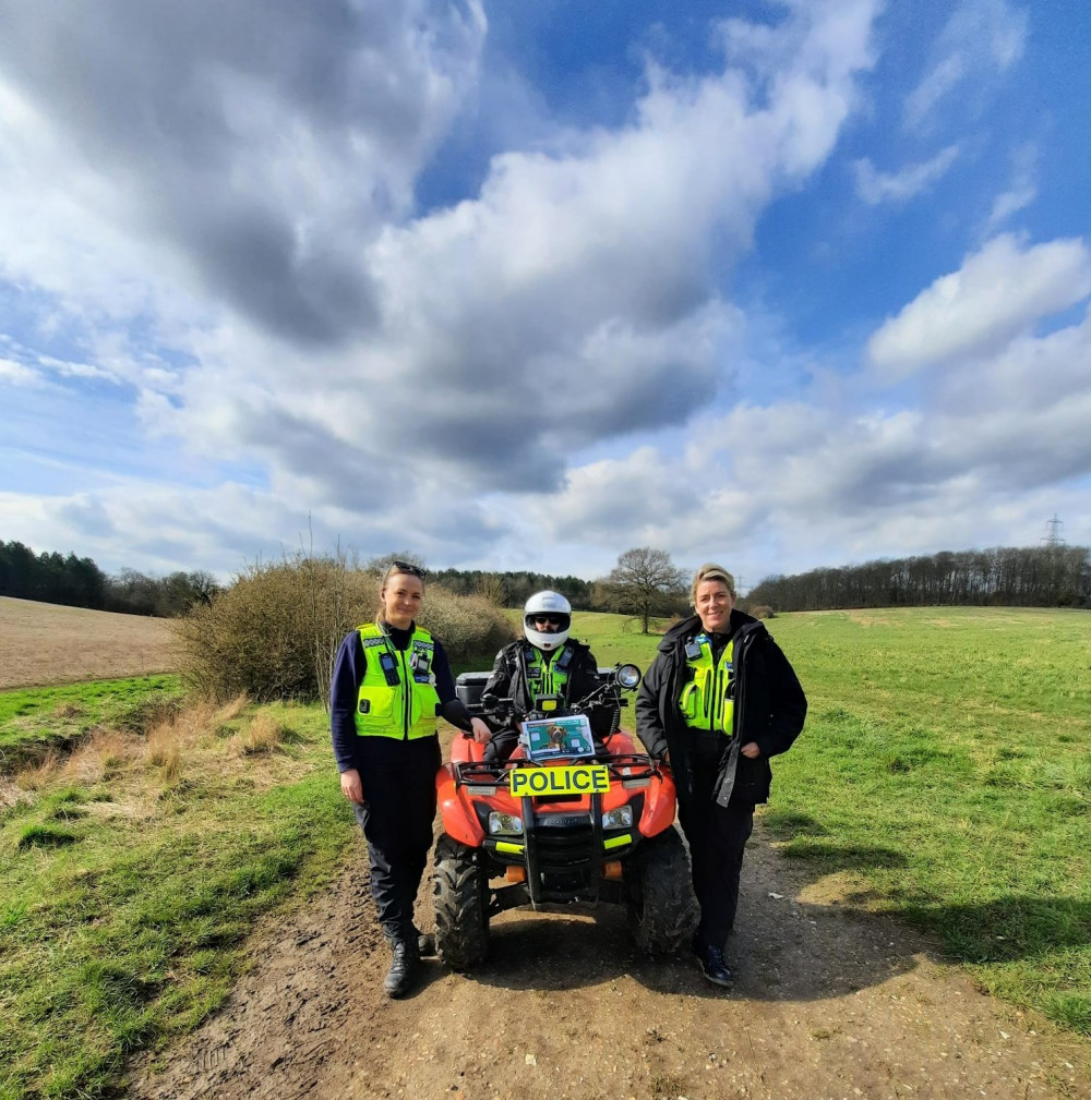 Livestock worrying prevention operation conducted in North Herts. CREDIT: Herts Police 