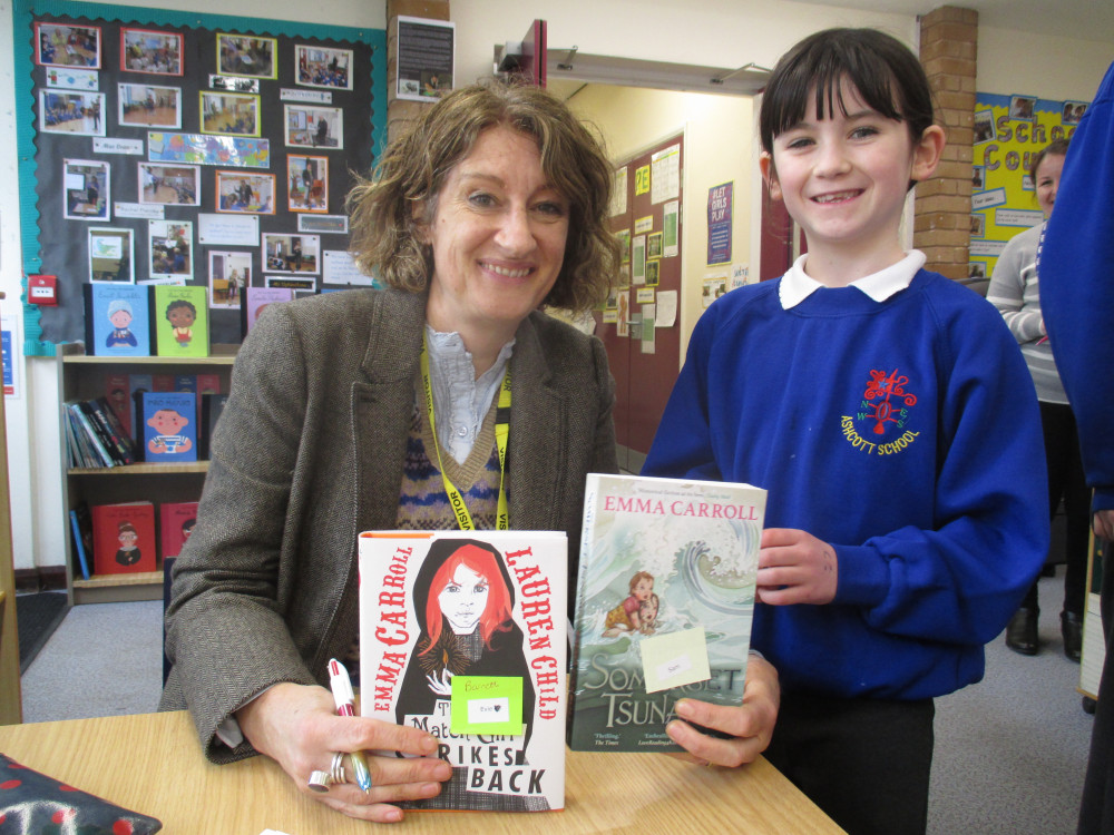 Author Emma Carroll at Ashcott Primary School Author Emma Carroll at Ashcott Primary School