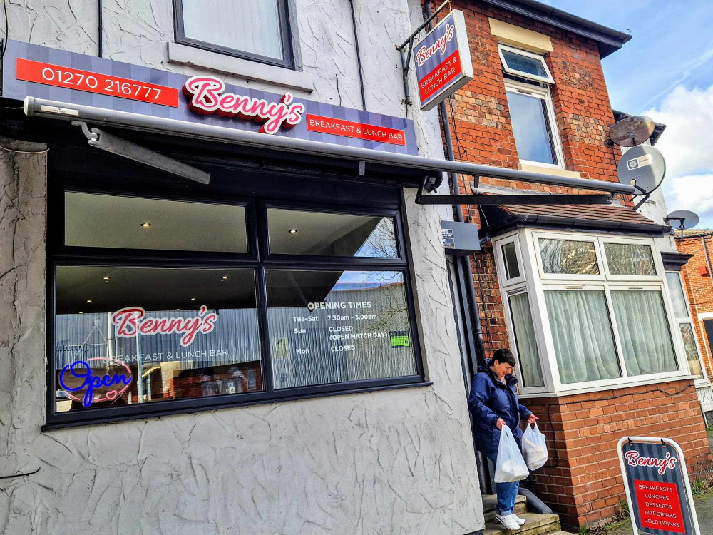 Benny's Breakfast & Lunch Bar, Gresty Road, officially opened at 7:30am on Tuesday 19 March, opposite Crewe Alex FC (Ryan Parker).