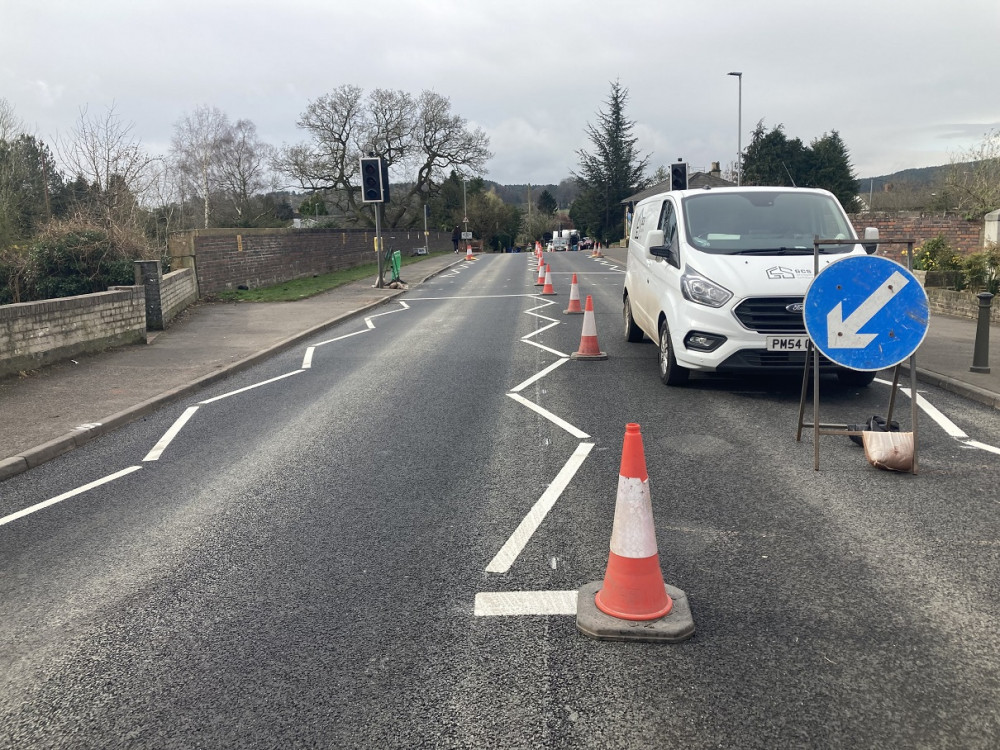 The A53 Newcastle Road, crossing the Baldwins Gate railway bridge, has been completely resurfaced (Staffordshire County Council).