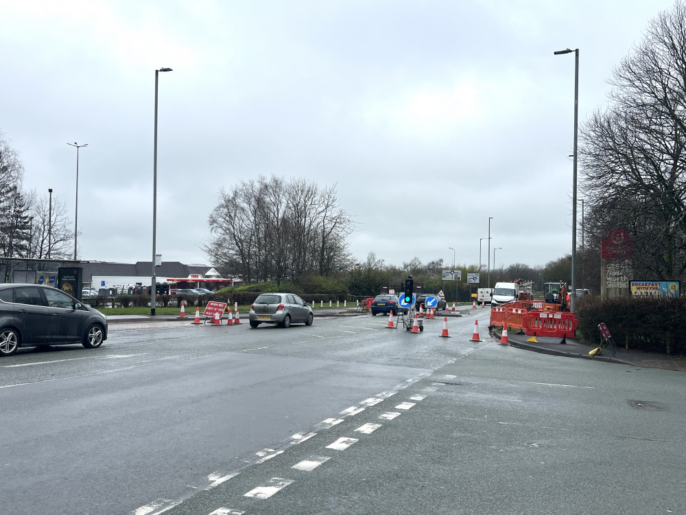 Multi-way signals are in place on Lysander Road, between the A50 roundabout and the roundabout for Tesco (Nub News).