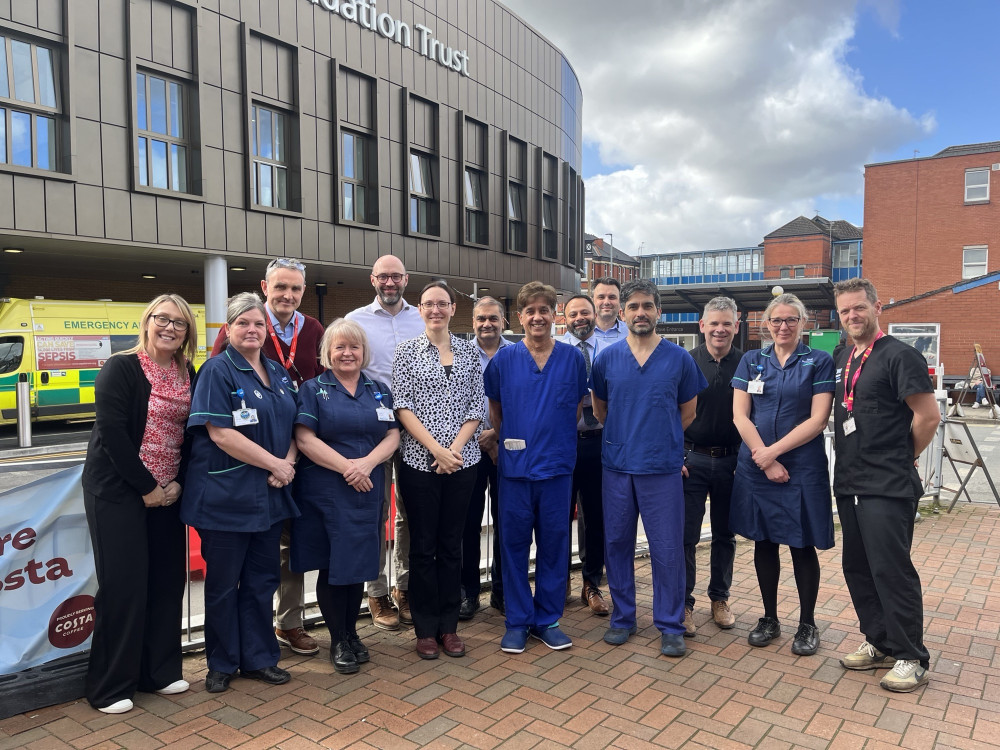 Members of the bowel cancer surgery team celebrate after a national audit praised Stepping Hill's treatment as among the best in the country (Image - Stockport NHSFT)