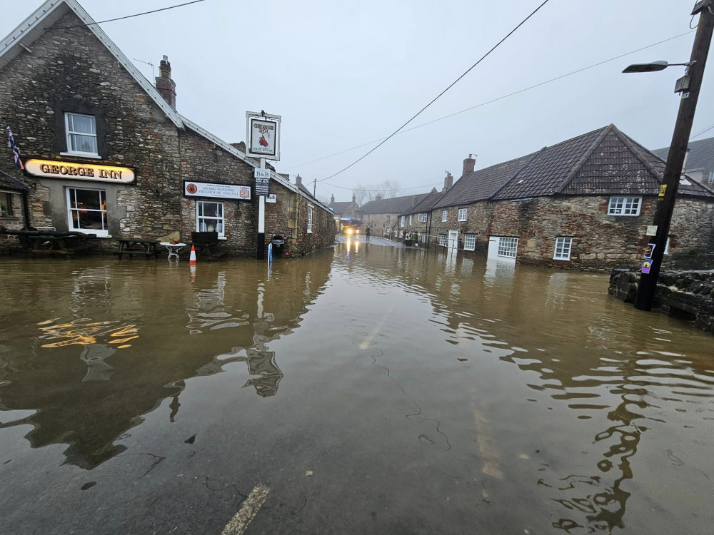 Flooding in Croscombe. 