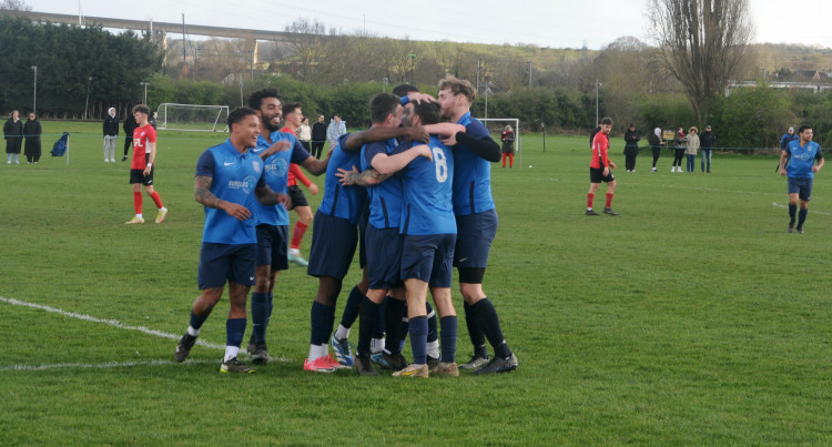 Tattingstone celebrate another goal (Picture: Nub News)