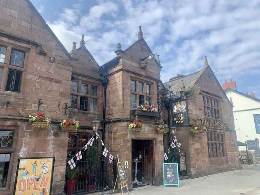 England flags festoon The Bears Paw