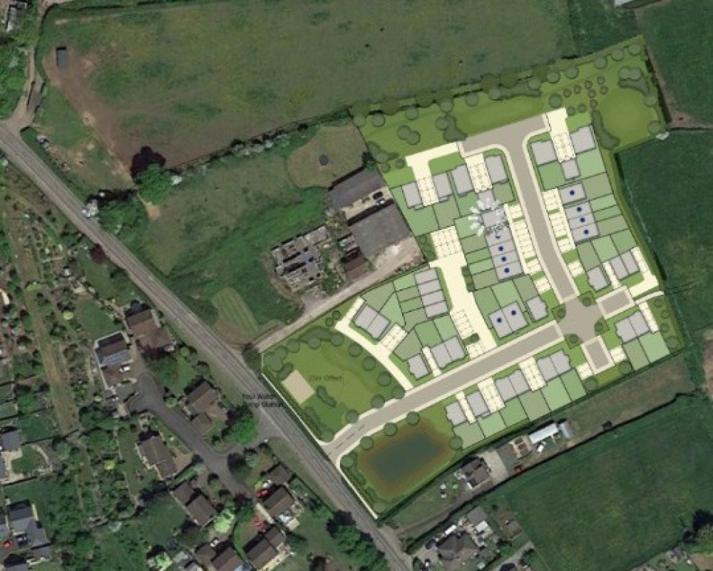 Plans For 40 Homes On The B3081 Prestleigh Road In Evercreech. CREDIT: Rubix Strategic Ltd. Plans For 40 Homes On The B3081 Prestleigh Road In Evercreech. CREDIT: Rubix Strategic Ltd.