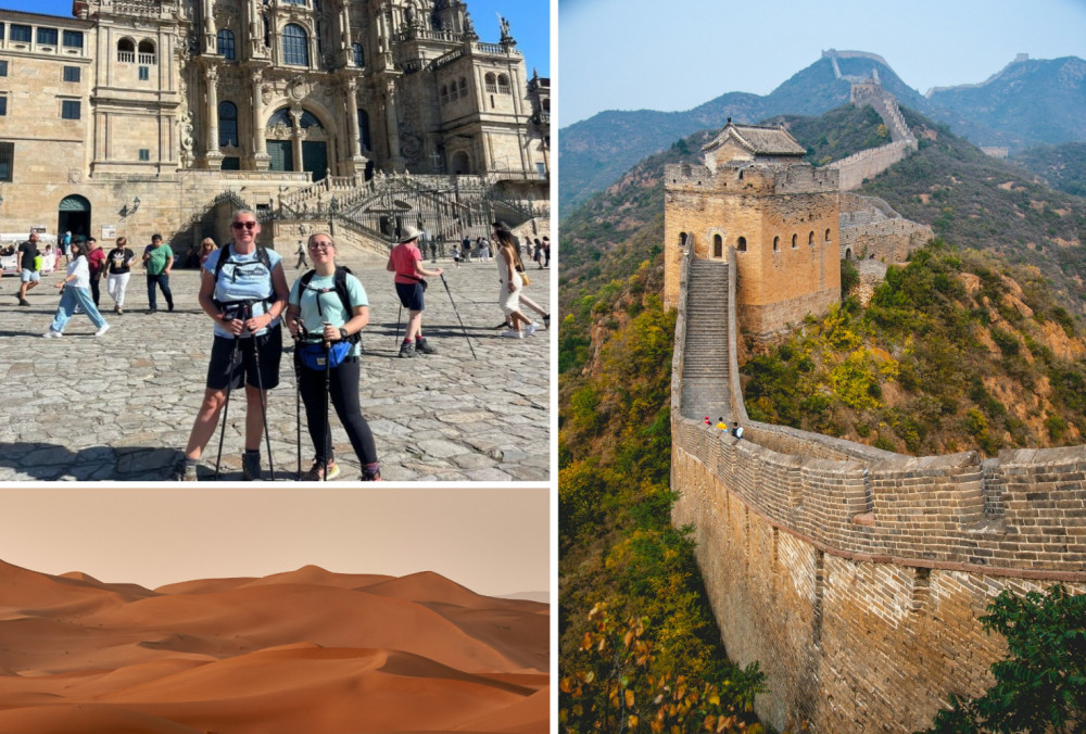 St Ann's Hospice is organising three treks in Autumn 2025 to help raise money for the building of a new hospice in Heald Green (Images - top left: St Ann's Hospice / bottom left: Wolfgang Hasselman, Unsplash / right: Joel Danielson, Unsplash)