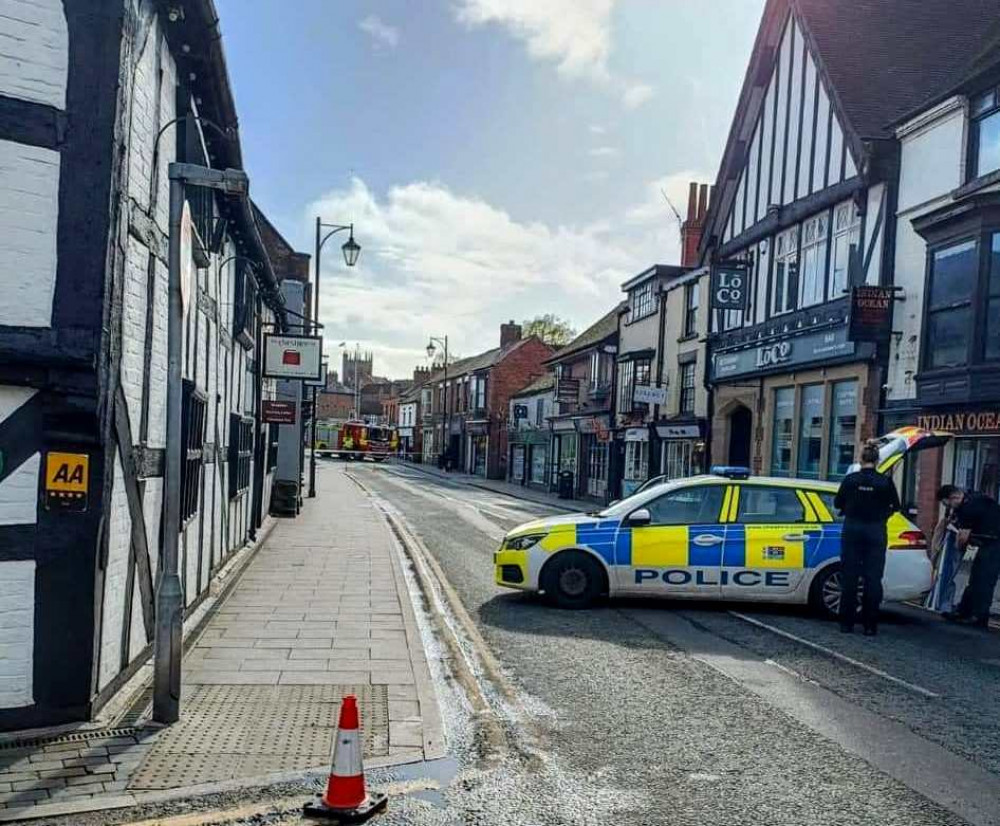 Emergency services have responded to a major incident in Nantwich town centre, believed to be a serious electrical fire (Photo: Tonsorium). Emergency services have responded to a major incident in Nantwich town centre, believed to be a serious electrical fire (Photo: Tonsorium).