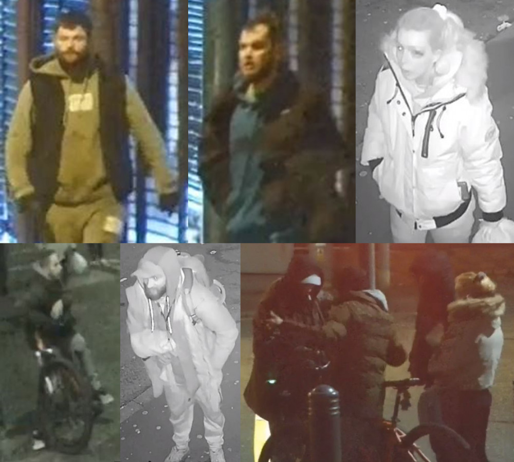 Police would like to speak to these five people after a man was stabbed in Stoke-on-Trent last month (Staffordshire Police).