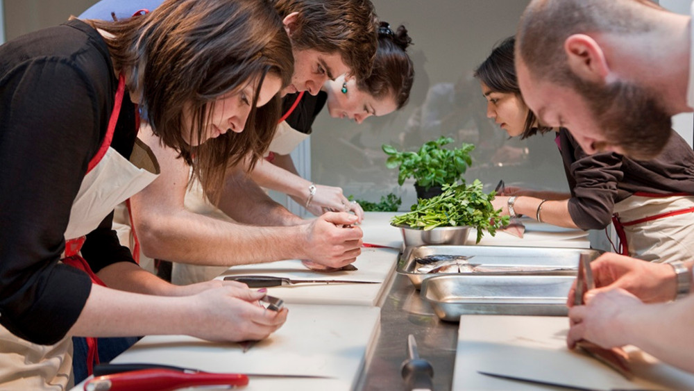 Cooking for the homeless team building event (image supplied)