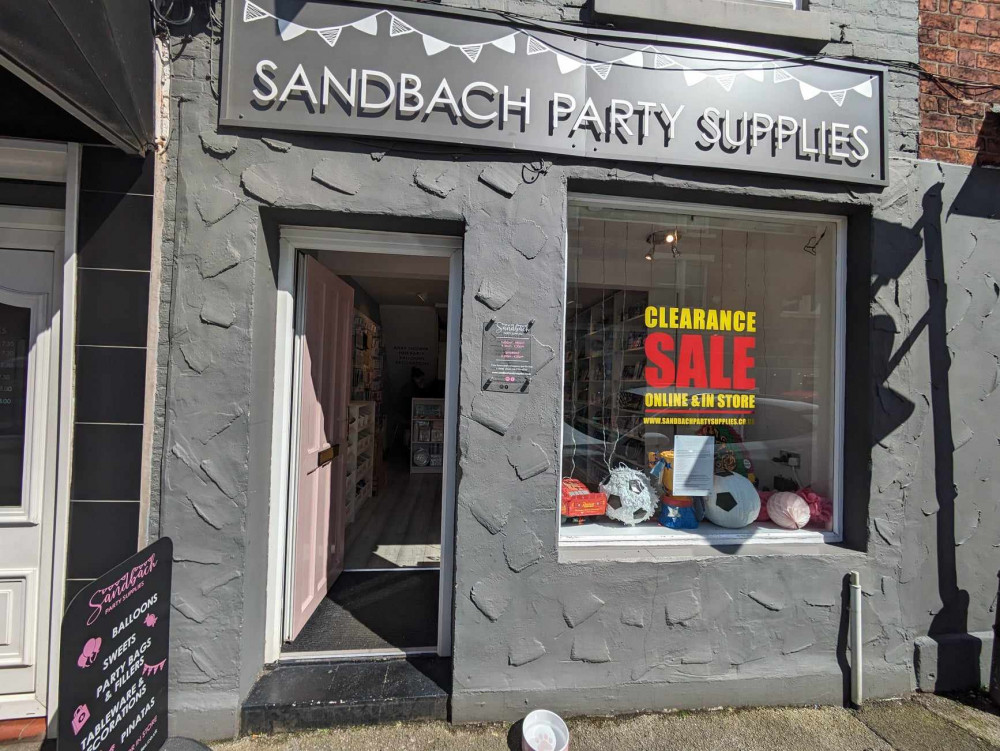 Sandbach Party Supplies has closed its Welles Street shop to concentrate on on-line sales. (Photo: Nub News)