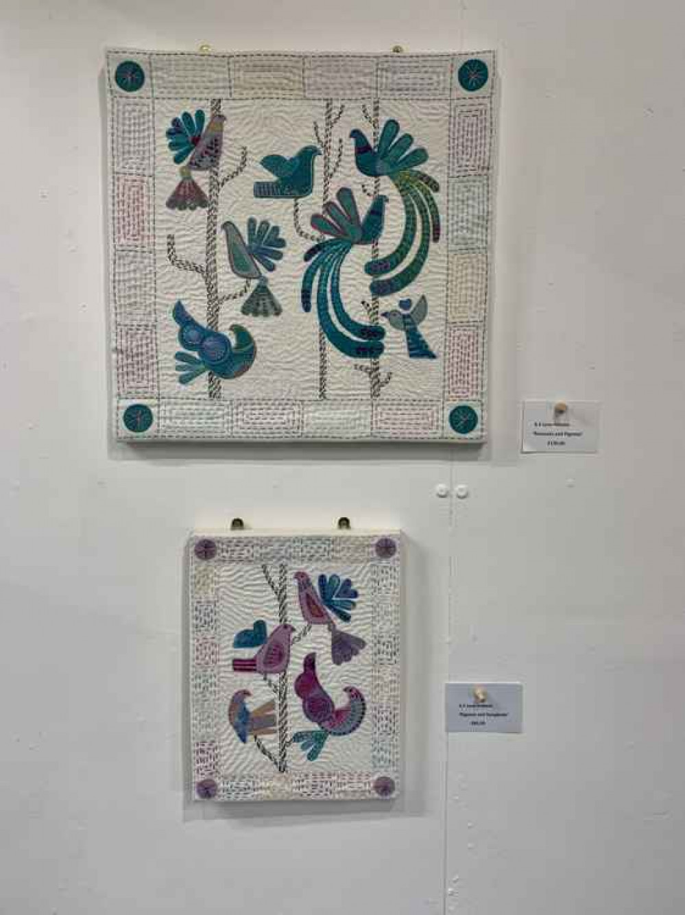 'Peacocks and Pigeons' and 'Pigeons and Songbirds' by Jane Holmes. 'Peacocks and Pigeons' and 'Pigeons and Songbirds' by Jane Holmes.